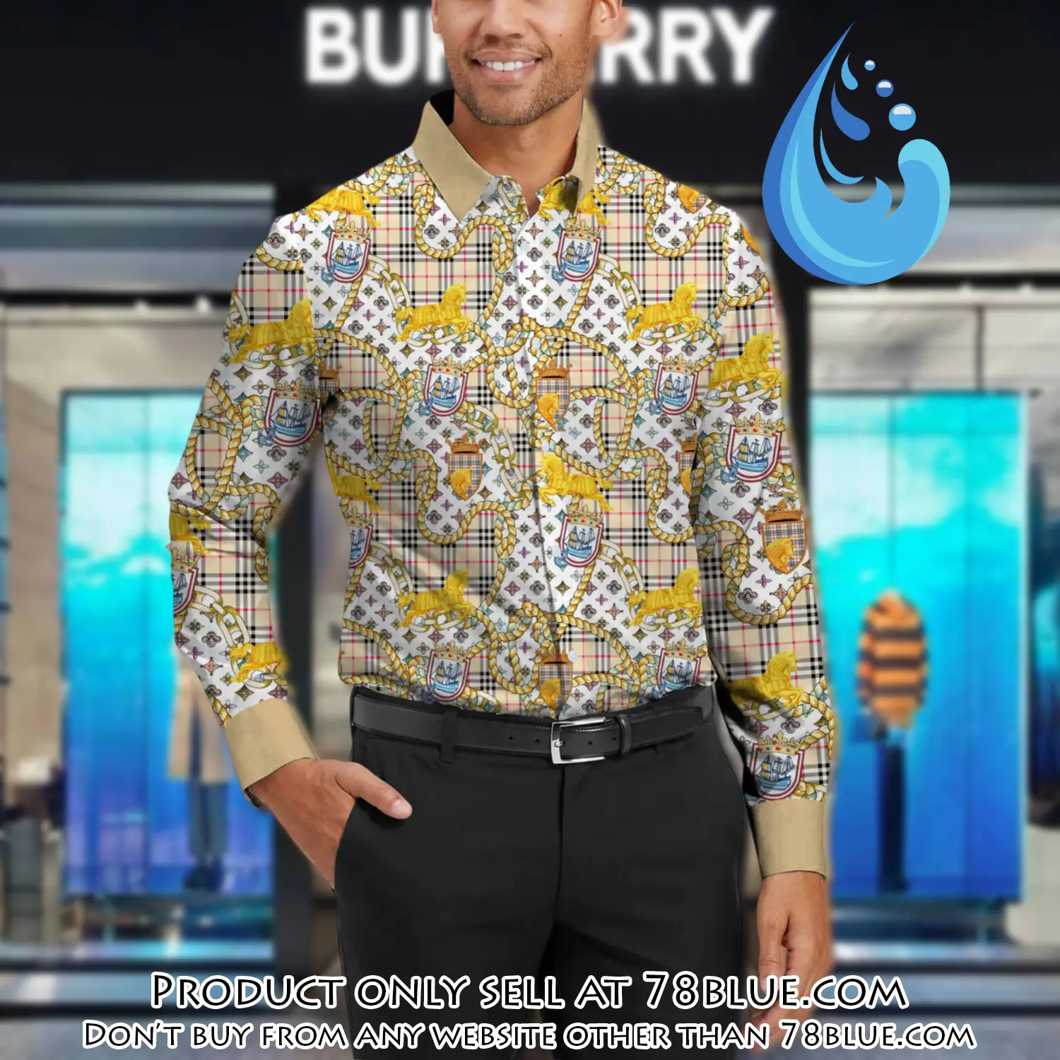 Burberry long sleeves button down shirt for elegant men lsb1009 78b1715875